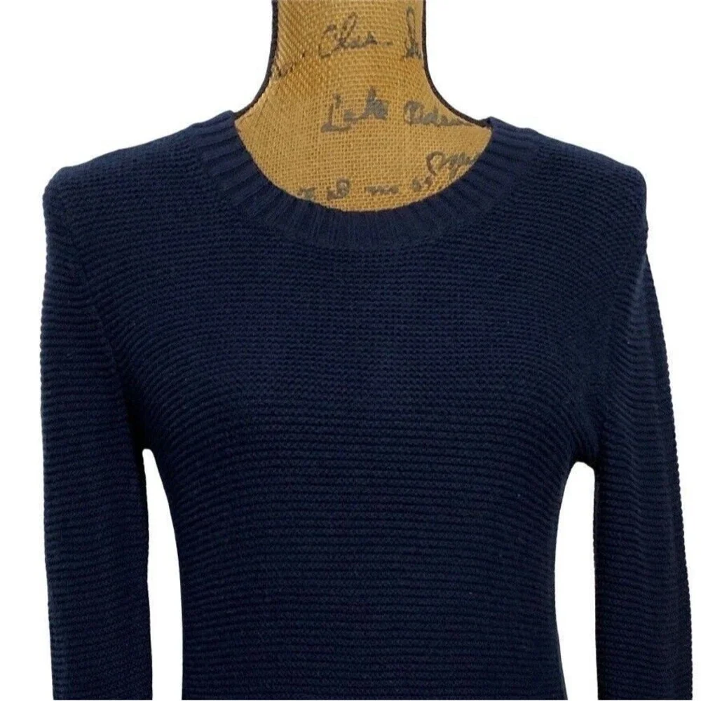 J Crew Mercantile Sweater XXS Navy Blue‎ Crew Neck Thick Knit Long Sl Cozy Cute